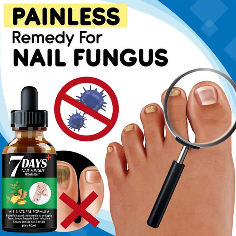 7DAYS Nail Fungus Treatment Serum for painless remedy against nail infections on toes.
