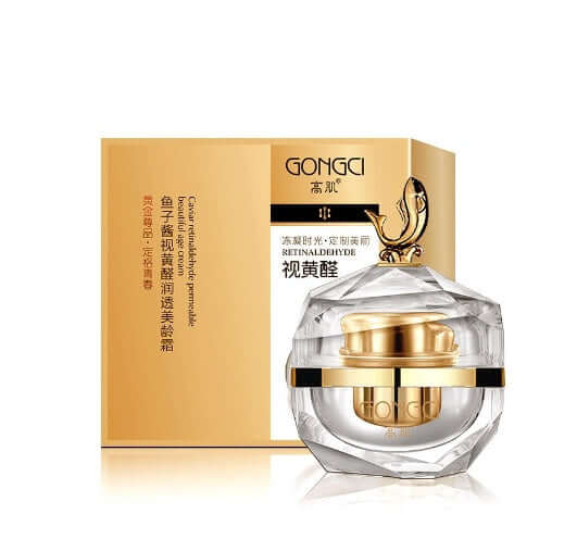 Alcohol retinol caviar skin care cream in a crystal jar, effective for moisturizing and controlling oil.