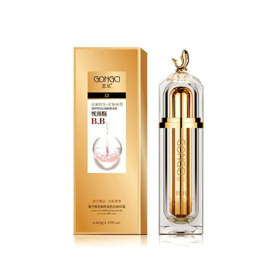 GONGGI BB cream in elegant gold packaging, enhancing skin tone and texture for a radiant complexion.
