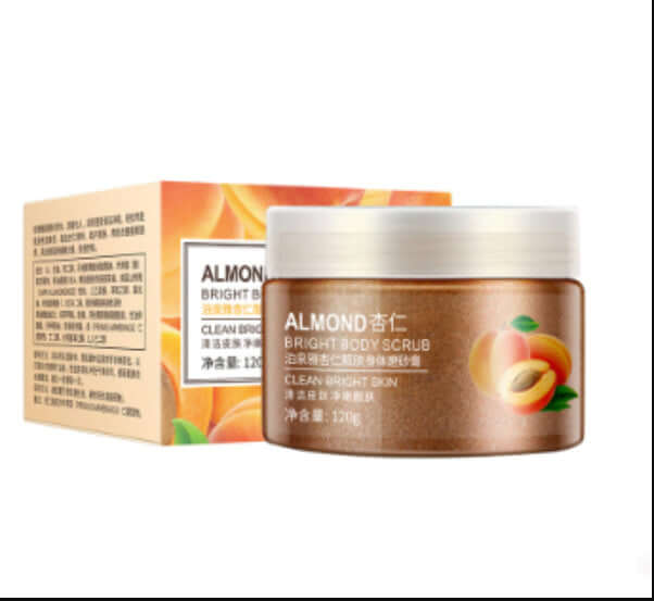 Almond Bright Body Scrub 120g for cleansing and brightening, ideal for general skin type, designed for ladies.