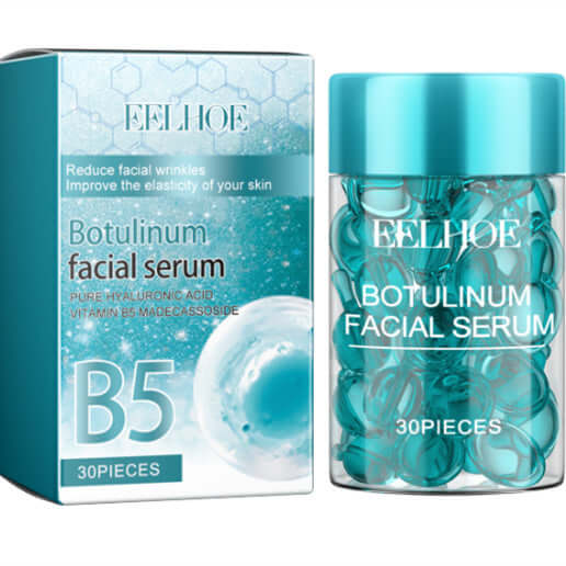 EELHOE B5 Facial Capsule Serum packaging with 30 pieces for reducing wrinkles and improving skin elasticity.