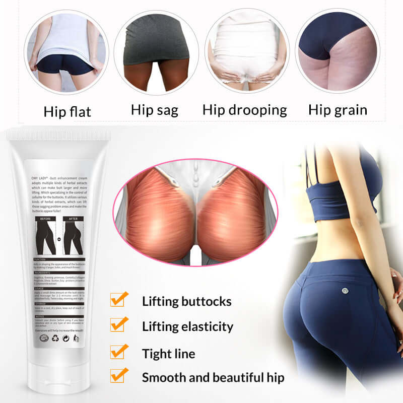 Beautiful Butt Moisturizer cream for lifting and enhancing buttocks, showcasing benefits of elasticity and fullness.