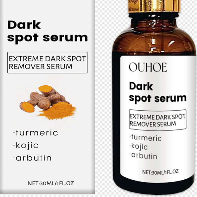 Dark spot removal moisturizer with turmeric, kojic acid, and arbutin for hydration and skin lightening.