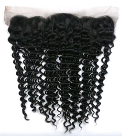 Front lace 4x13 lace frontal deep hair block real hair wig with medium-long curly strands, suitable for all skin tones.