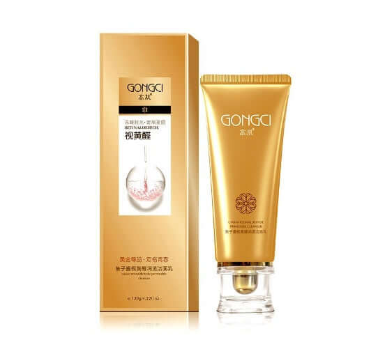 Gongci gold tube retinol skin care product with box, designed for women with various skin types.