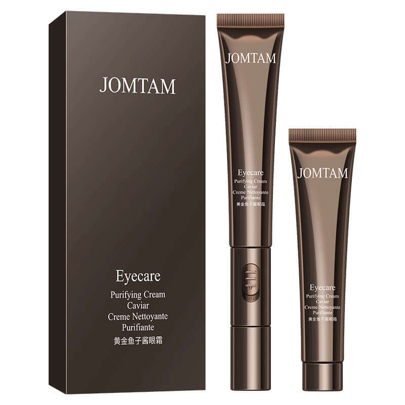 JOMTAM Eye Care Purifying Cream with Caviar, designed to rejuvenate and firm the eye area, featuring two 20g tubes.