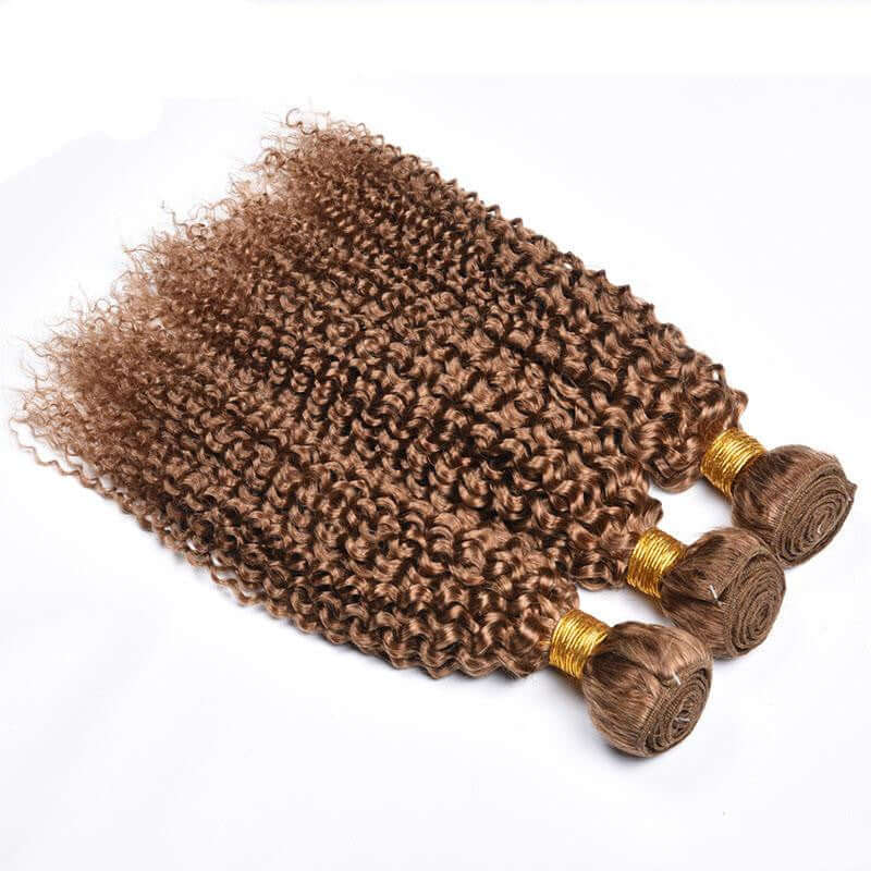 Kinky curly wave human hair bundle, medium length, suitable for all skin and face types, includes 1pc hair.