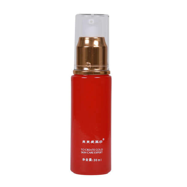 Moisturizing facial skin care serum in a red bottle, designed for oil control and minimizing pores.