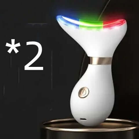 Tightening beauty instrument with blue, green, and red light for wrinkle removal and skin rejuvenation.