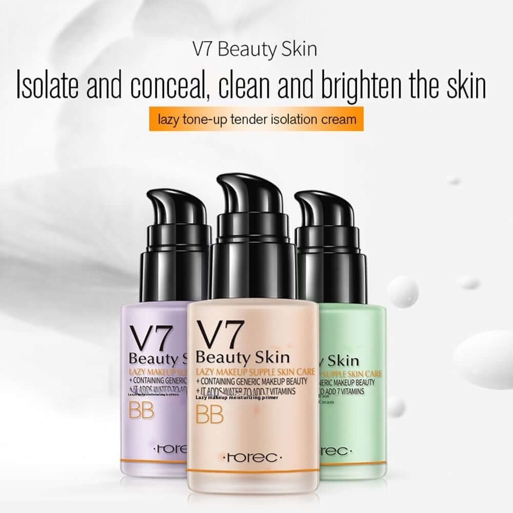 V7 Beauty Skin isolation cream trio for brightening, concealing, and cleansing skin with moisturizing BB cream formula.
