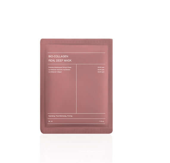 Bio-Collagen Real Deep Mask for moisturizing, firming, and reducing pores, enhancing skin elasticity and hydration.