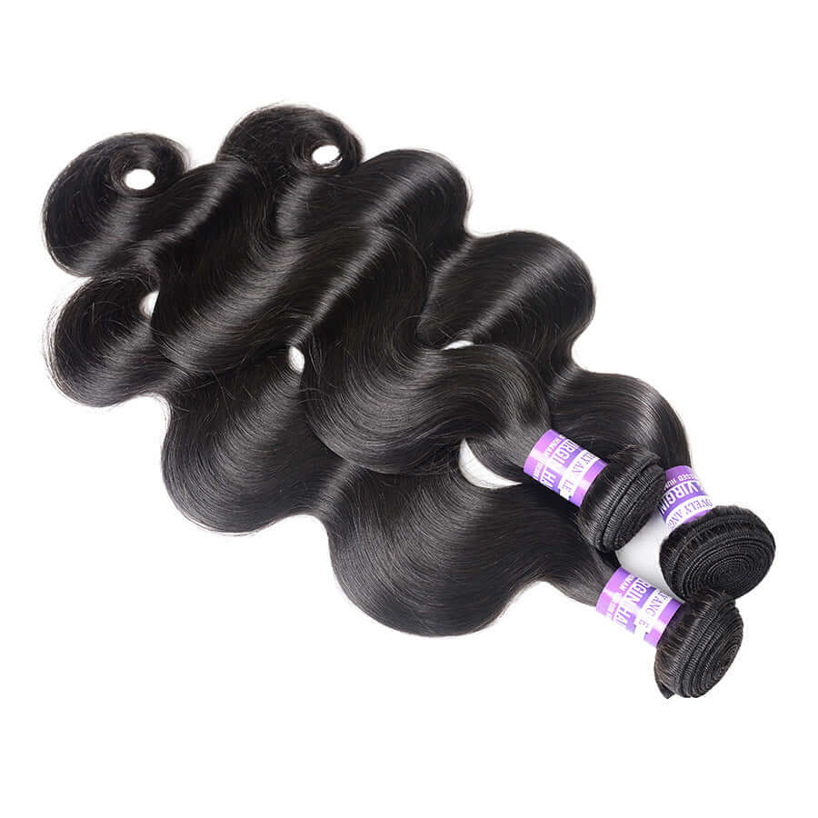 Body wave Brazilian hair curtain in natural color, made from real human hair, 100g, suitable for dyeing and styling.