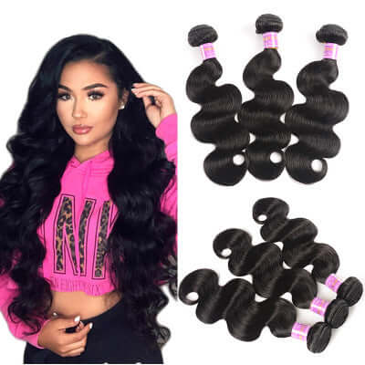 Body wave Brazilian hair curtain made from real human hair, available in 8-30 inch natural color, 100g per bundle.