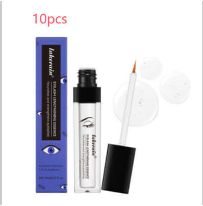 Eyelash nourishing liquid for dense, healthy eyelashes with applicator and packaging, 10 pieces, black color.