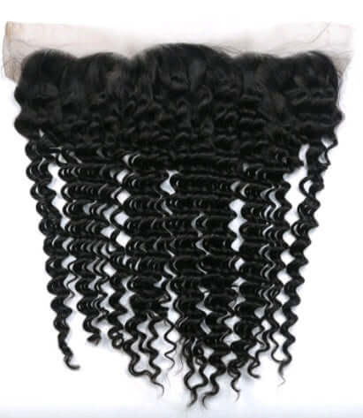 Front lace 4x13 lace frontal wig featuring deep, real hair curls, suitable for all skin tones and hair types.