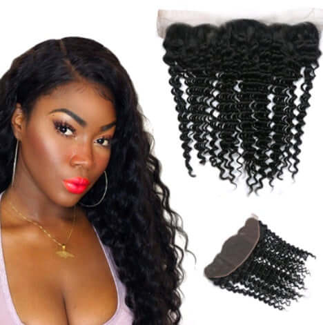 Front lace 4x13 lace frontal deep hair block real hair wig, featuring medium long curly hair, adaptable for any skin tone.