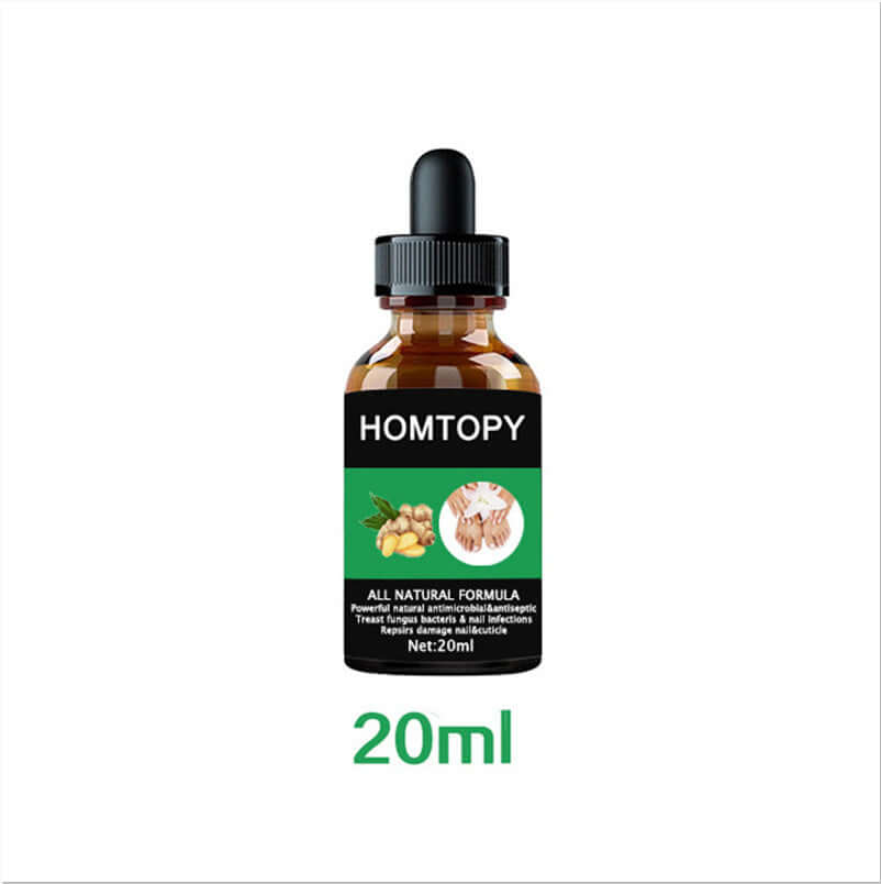 HOMTOPY All Natural Formula Nail Treatment Serum in a 20ml bottle for effective nail fungus removal.