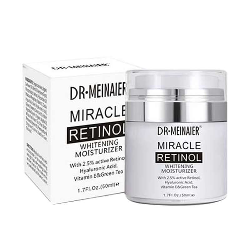 Dr. Meinaier Miracle Retinol Moisturizing Cream, 50ml, brightens skin, shrinks pores, hydrates, and softens skin.