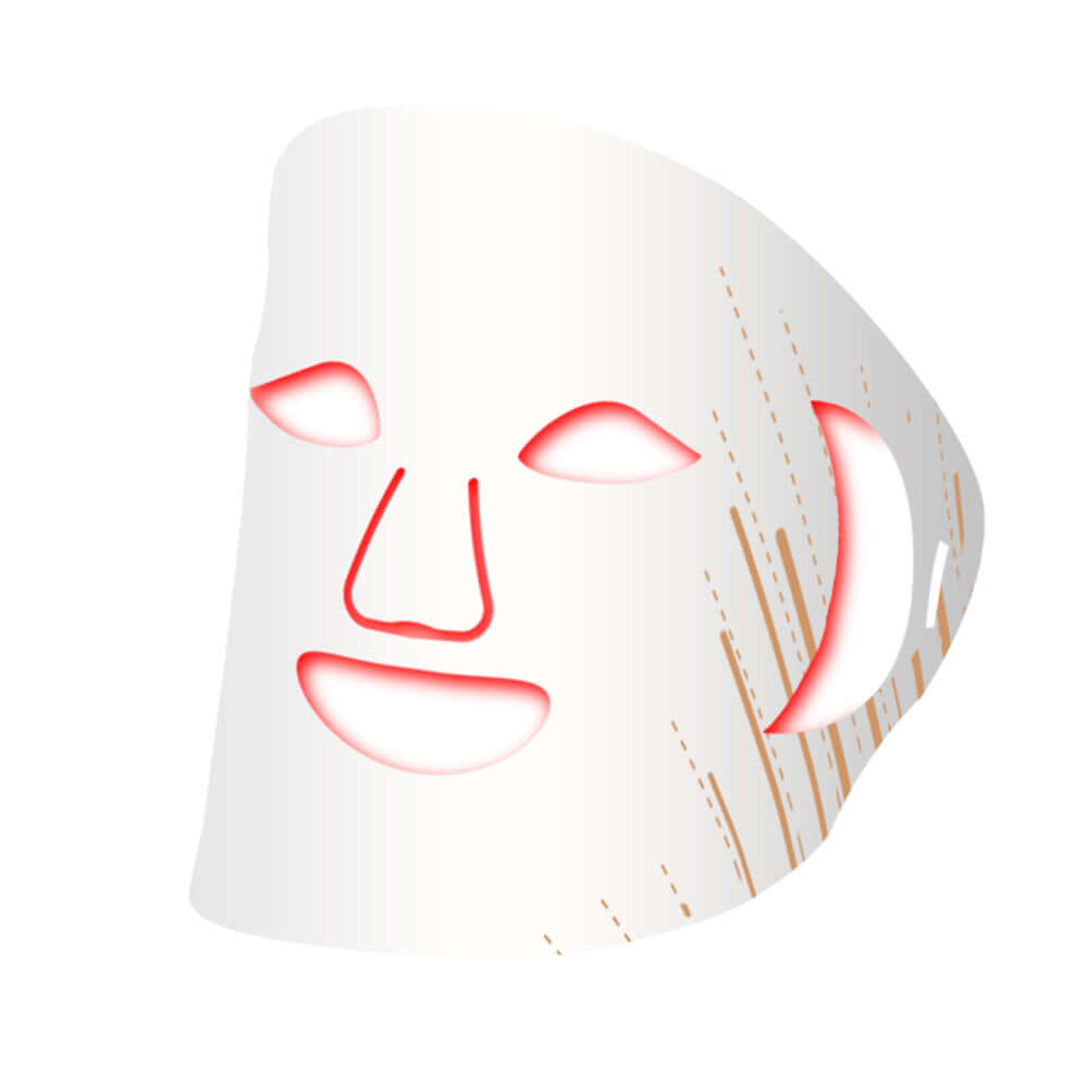 Silicone LED beauty mask for skin rejuvenation and wrinkle removal, designed for facial treatment at home.