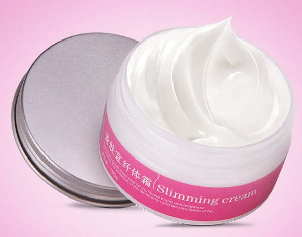 Slimming cream in a jar, designed for body shaping, firming, and smooth skin.