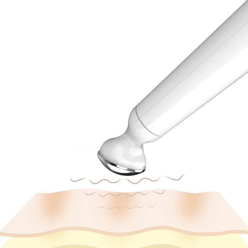 Tightening beauty instrument with ultrasonic waves for neck wrinkle removal and skin rejuvenation.