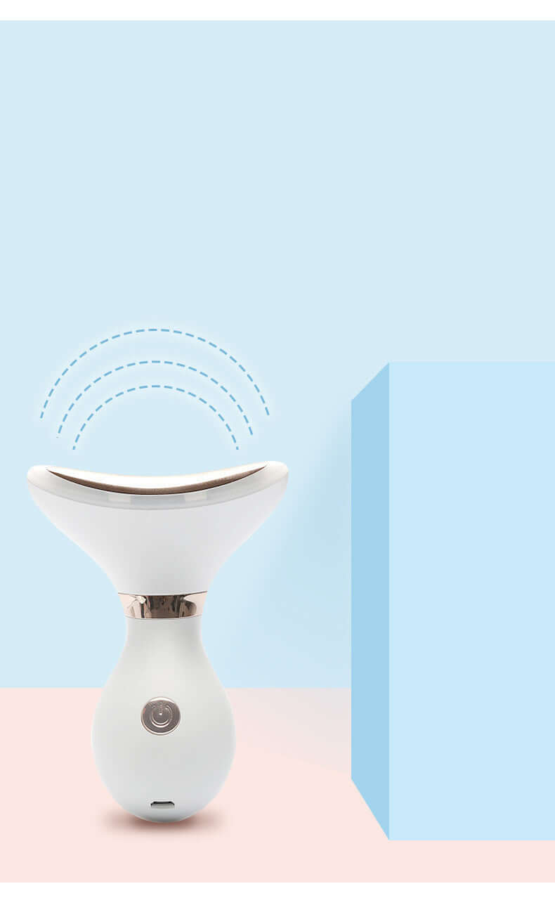 Tightening beauty instrument for neck wrinkle removal, featuring USB charging and three light modes for skin rejuvenation.